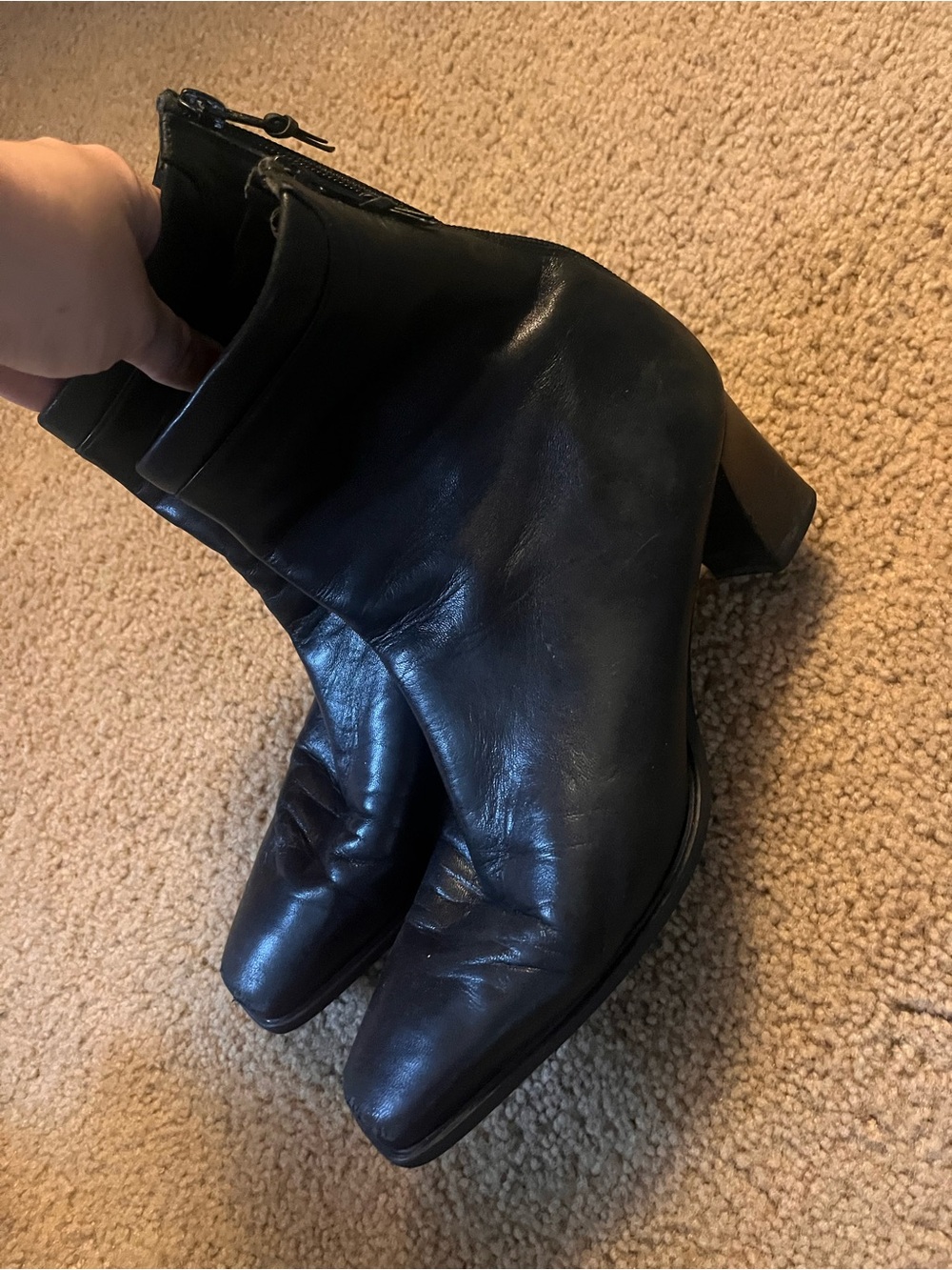 Stuart Weitzman Black Leather Ankle Booties